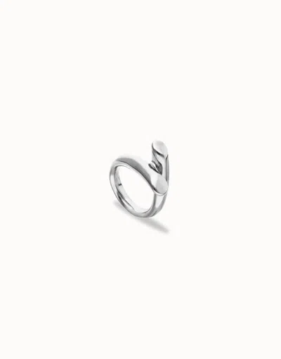 Unode50 Ring With Two Intertwined Organic Shapes In Silver