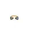 Unode50 Ring With Two Pink Crystals In Pink