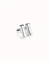 Unode50 Ring With Two Vertical Tubes In Silver