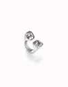 Unode50 Ring With White Crystal In White