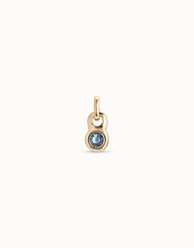 Unode50 Round Shaped Charm With A Blue Crystal In Gold