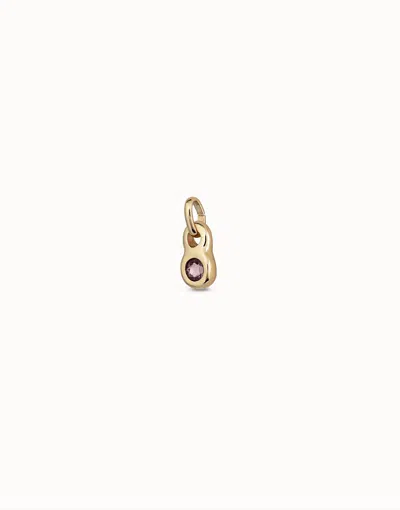 Unode50 Round Shaped Charm With A Blue Crystal In Red