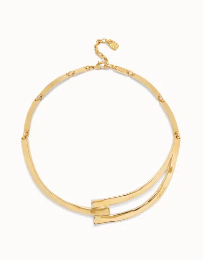 Unode50 Sculpted Choker Necklace In Gold
