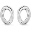 Unode50 Sculpted Link Hoop Earrings In Metallic