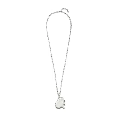 Unode50 Sculptural Heart Long Necklace In Silver