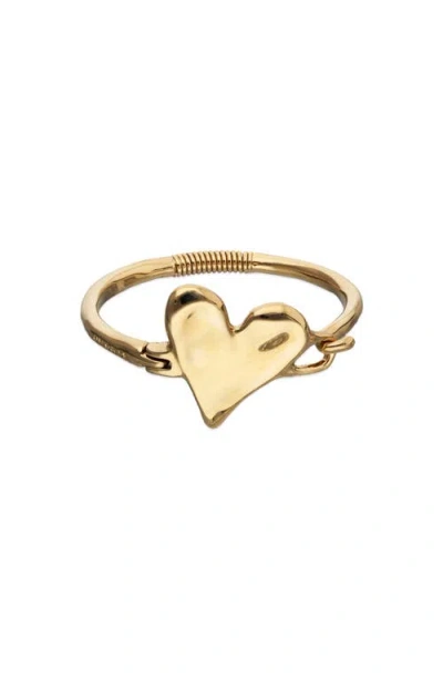 Unode50 Semi-rigid Bracelet Plated In 18k Gold With Heart Detail