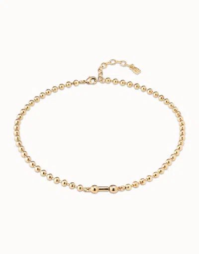 Unode50 Short Beaded Chain Charm Necklace In Gold