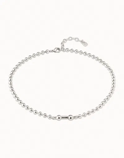 Unode50 Short Beaded Chain Charm Necklace In Silver