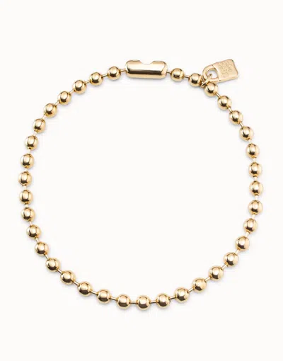 Unode50 Short Beaded Necklace With Padlock In Gold