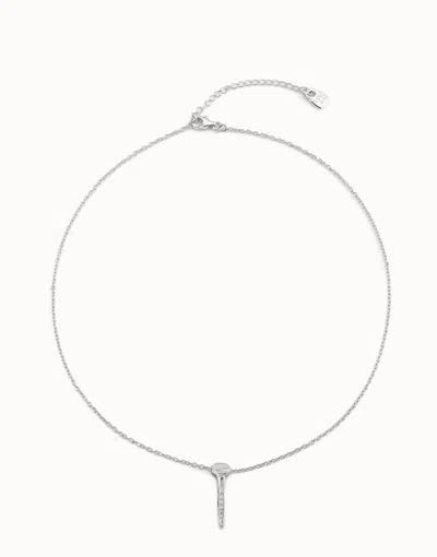 Unode50 Short  Chain Pendant Necklace  With Nail In White