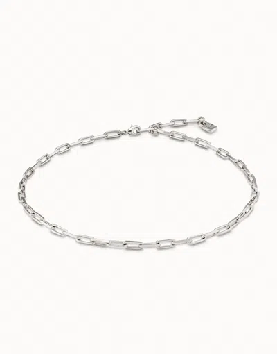 Unode50 Short Link Chain Charm Necklace In Silver