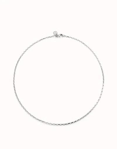 Unode50 Short Link Chain Charm Necklace In Silver