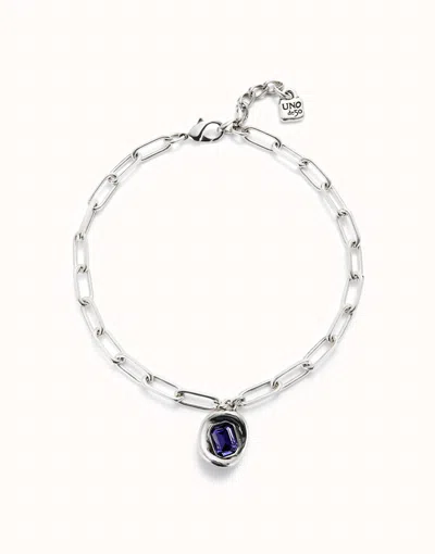 Unode50 Short Link Chain Pendant Necklace Purple Crystal