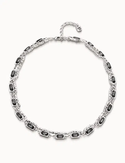 Unode50 Short Necklace With Crystals In Gray