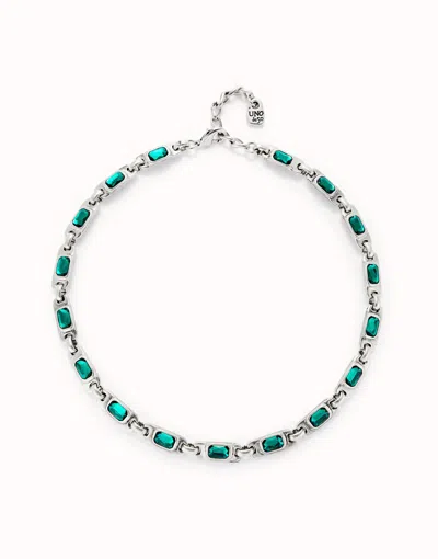 Unode50 Short Necklace With Green Crystals