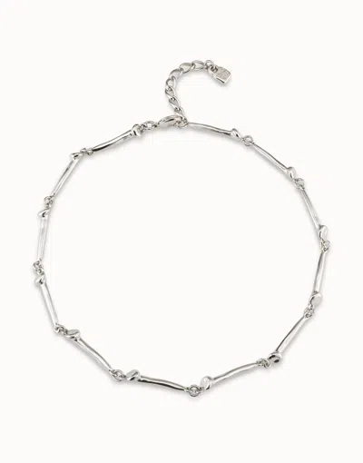 Unode50 Short Necklace With Nail-shaped Pieces In Silver