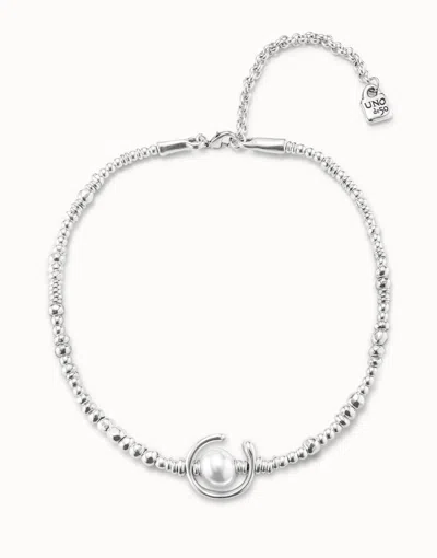 Unode50 Short Necklace With Pearl In White