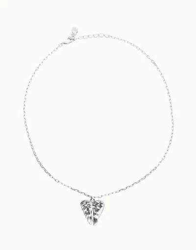 Unode50 Short Necklace With Wing Detail In Silver