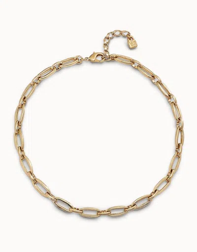 Unode50 Short Oval Link Chain Necklace In Gold