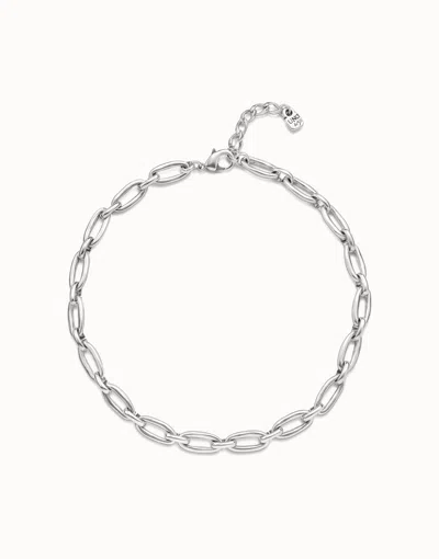 Unode50 Short Oval Link Chain Necklace In Silver