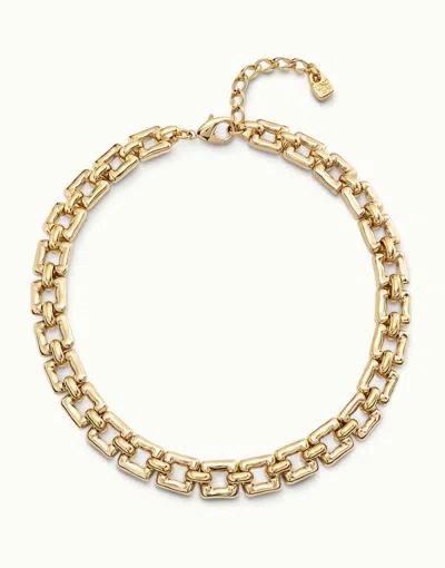 Unode50 Short Square Link Chain Necklace In Gold