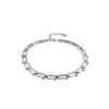 Unode50 Short Sterling Silver-plated Metal Alloy Necklace With Rectangular Nail Shape Links In Silver