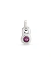 Unode50 Silver Charm With Pink Crystal In Silver