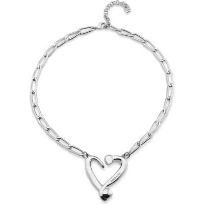 Unode50 Silver Pendant With Links And Heart