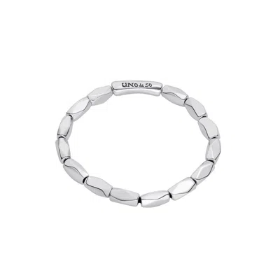 Unode50 Silver-plated Metal Alloy Elongated Jump Rings Bracelet