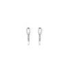 Unode50 Silver Plated Metal Alloy Needle Earrings With White Topazes In Silver