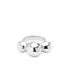 Unode50 Silver-plated Ring With Three Central Balls In Silver