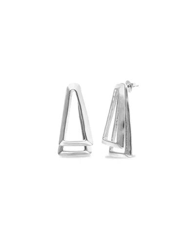 UNODE50 UNODE50 SILVER-TONE OPEN TRIANGLE STUD EARRINGS