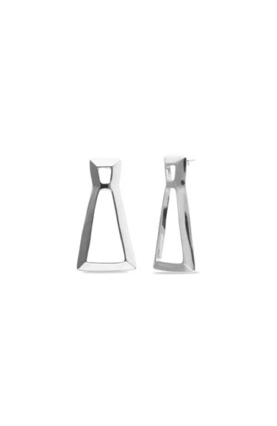 Unode50 Silver-tone Sculptural Drop Earrings In Metallic