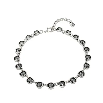 Unode50 Silvery Crystal Detail Necklace In Metallic