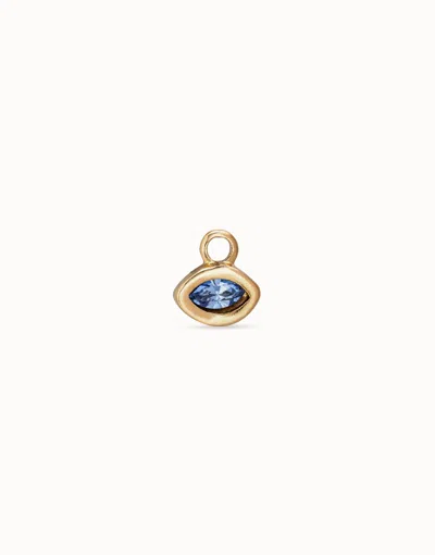 Unode50 Single Hoop Charm  With A Crystal In Gold