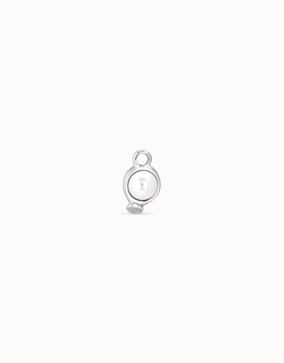 Unode50 Single Hoop Charm With A Pearl In White