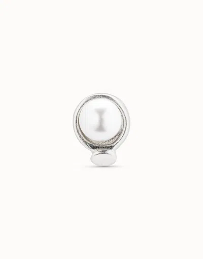 Unode50 Single Stud Earring With Pearl In White