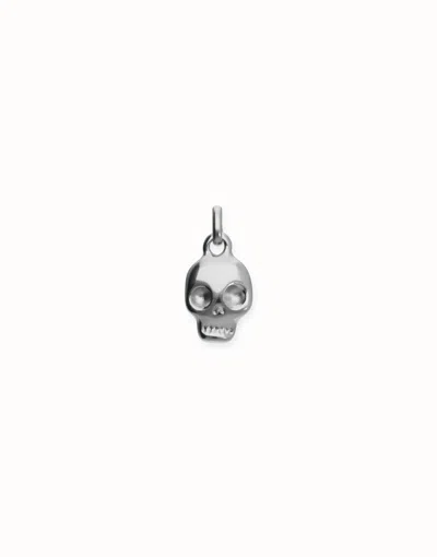 Unode50 Skull Shaped Charm In Silver