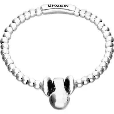 Unode50 Small And Large Dial Bracelet Plated In Gray