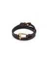 Unode50 Small Central Link Leather Bracelet In Brown