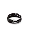 Unode50 Small Central Link Leather Bracelet In Black