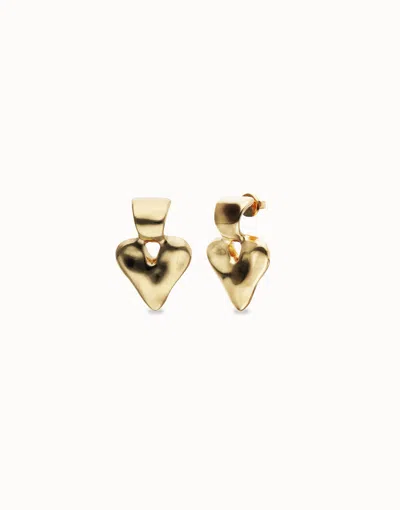 Unode50 Small Heart Stud Earrings In Gold