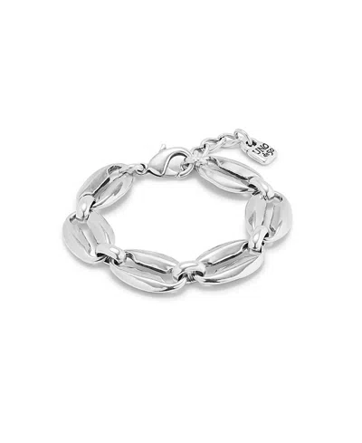 Unode50 Small Oval Link Chain Bracelet In Silver