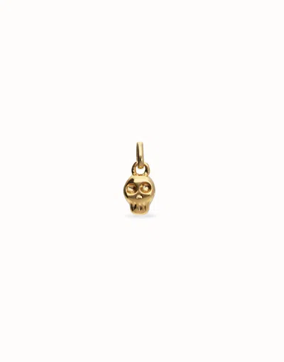 Unode50 Small Skull Shaped Charm In Gold