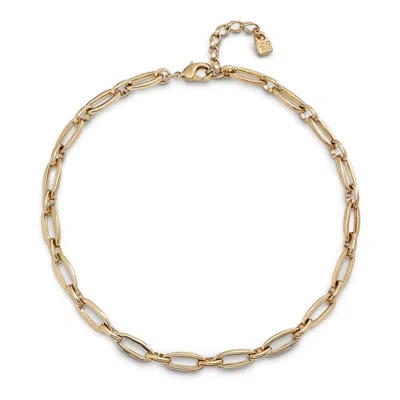 Unode50 Metal Alloy Medium Oval Links Necklace In Gold