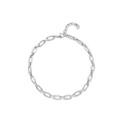 Unode50 Metal Alloy Medium Oval Links Necklace In Silver