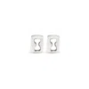 Unode50 Square Link Stud Earrings In Silver