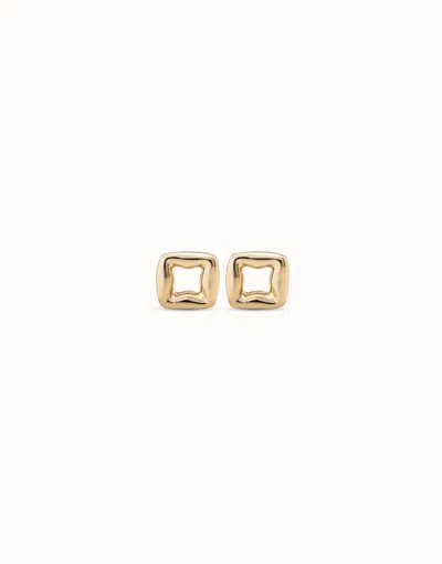 Unode50 Square Stud Earrings In Gold