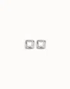 Unode50 Square Stud Earrings In Silver