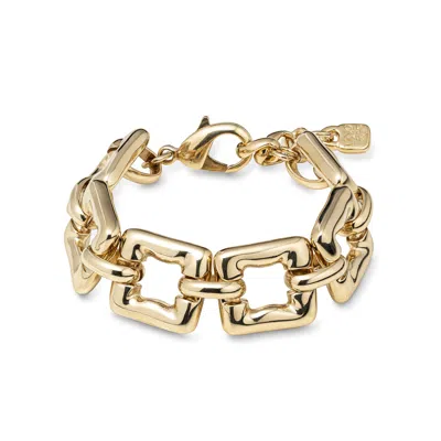 Unode50 Squared Link Classic Bracelet In Gold